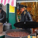 Chestnuts roasting in a giant kettle